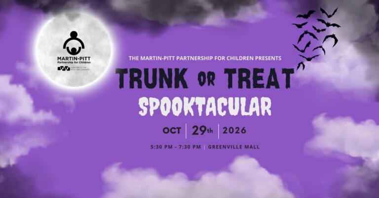 Flyer for Martin-Pitt Partnership for Children Trunk or Treat Spooktacular