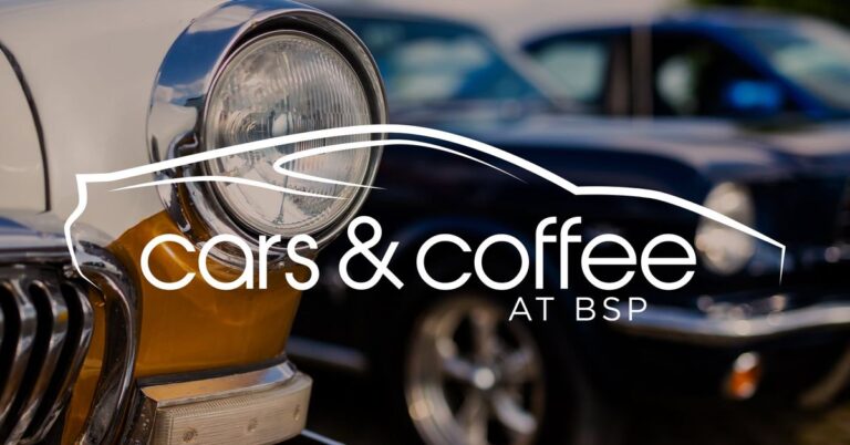 Flyer for Cars & Coffee at Bonnet Springs Park