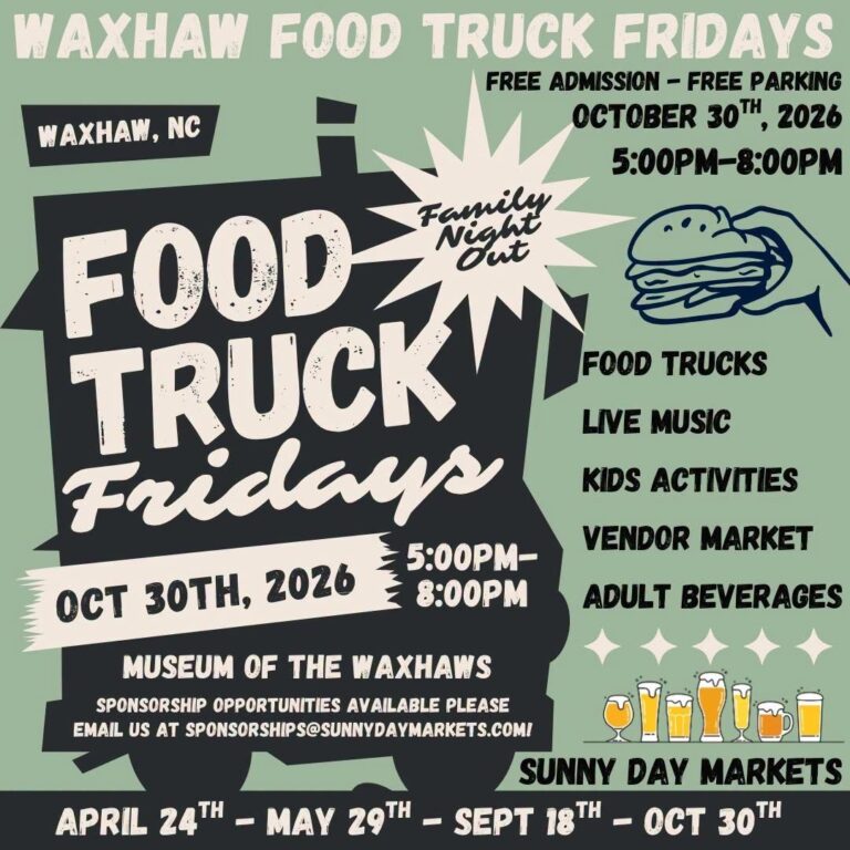 Flyer for Waxhaw Food Truck Fridays