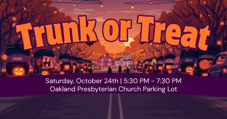 Flyer for Oakland Presbyterian Church Trunk or Treat