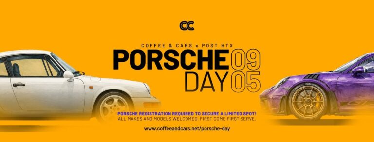 Flyer for Coffee & Cars Porsche Day