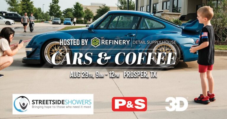 Flyer for The Refinery Detail Supply House Cars & Coffee