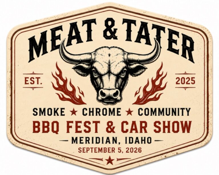 Flyer for Meat & Tater BBQ Fest & Car Show