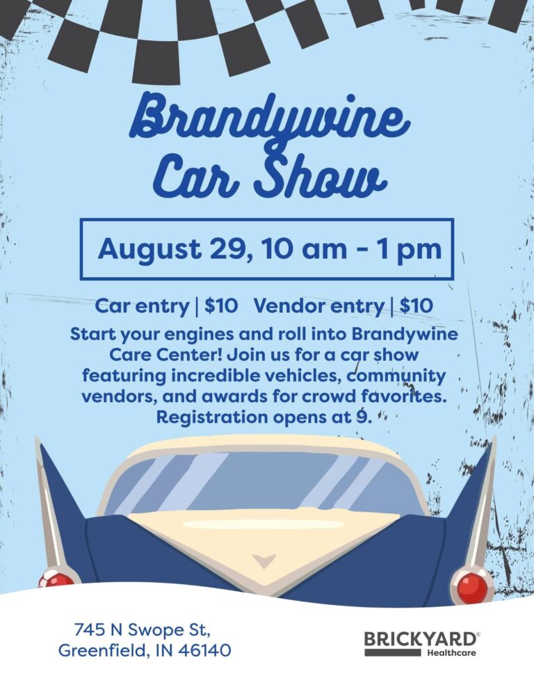 Flyer for Brandywine Care Center Car Show