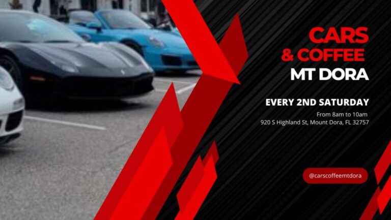 Flyer for Cars & Coffee Mt Dora