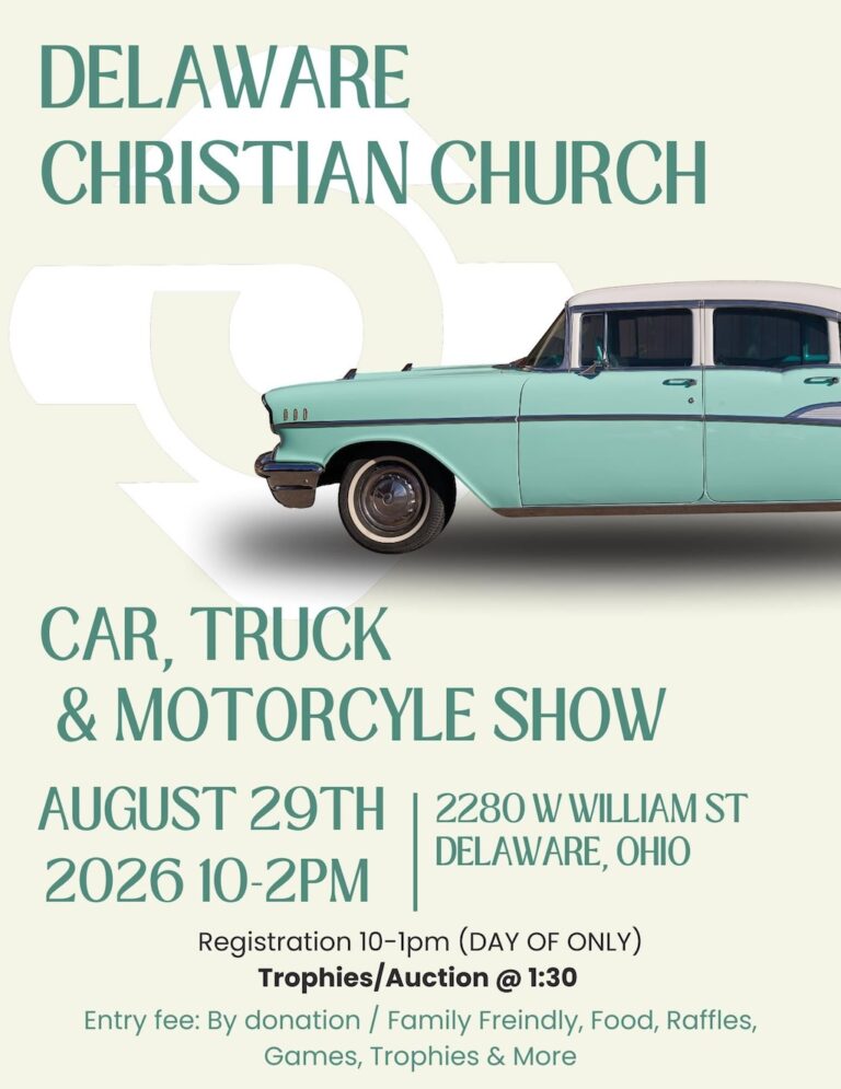 Flyer for Delaware Christian Church Car, Truck & Motorcycle Show