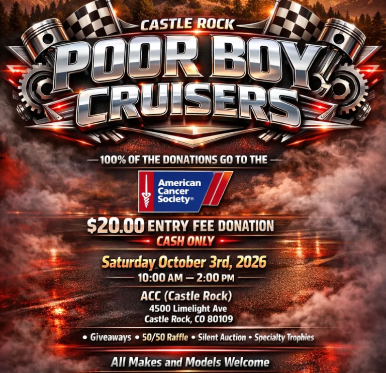 Flyer for Castle Rock Poor Boy Cruisers Car Show