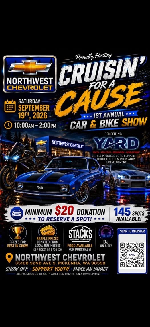 Flyer for Northwest Chevrolet Cruisin’ for a Cause Car & Bike Show