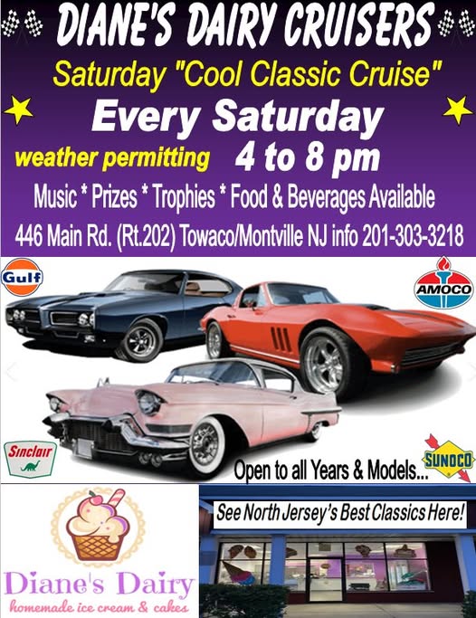 Flyer for Diane’s Dairy Cruisers Cool Classic Cruise
