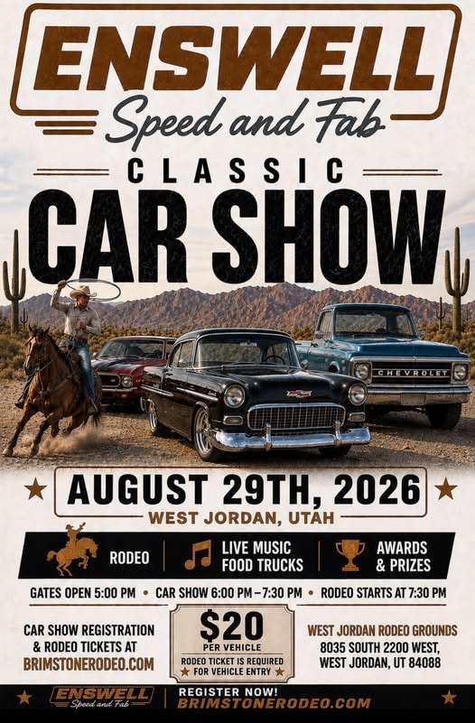 Flyer for Enswell Speed and Fab Classic Car Show