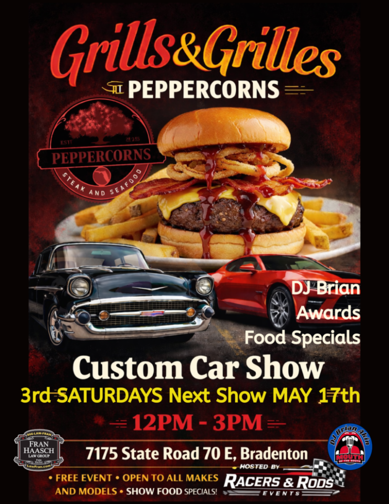 Flyer for Peppercorns Grills & Grilles Custom Car Show