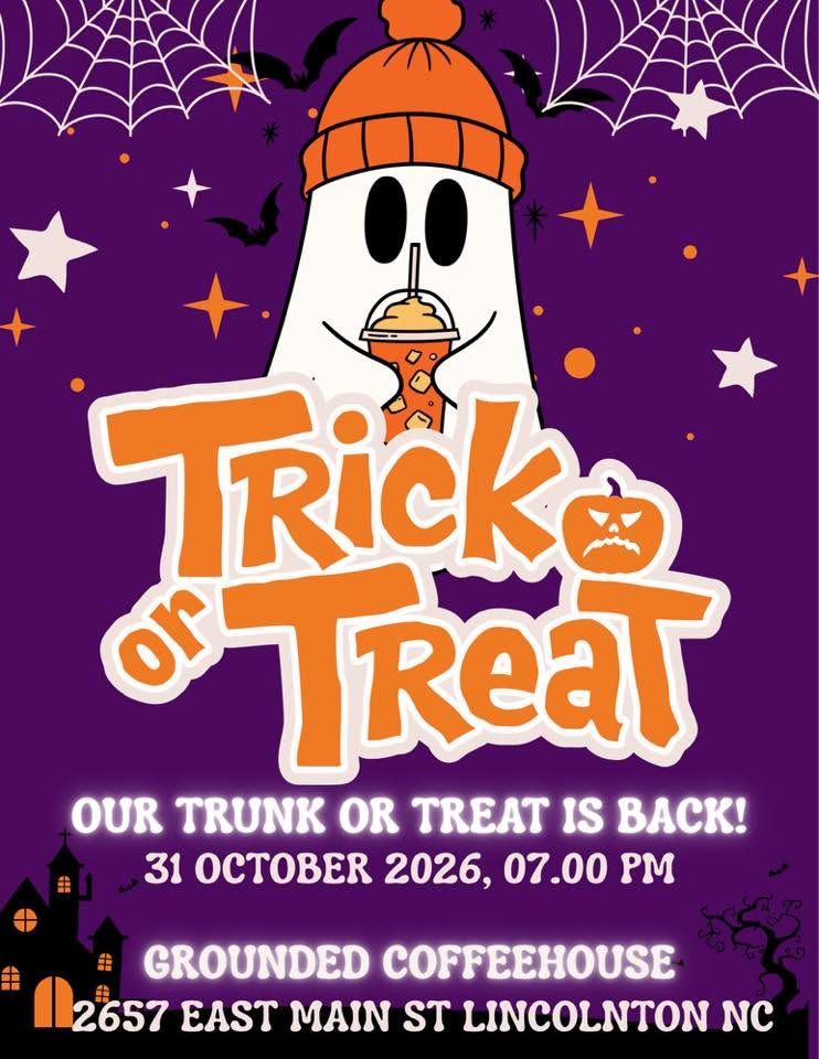 Flyer for Grounded Coffeehouse Annual Trunk or Treat