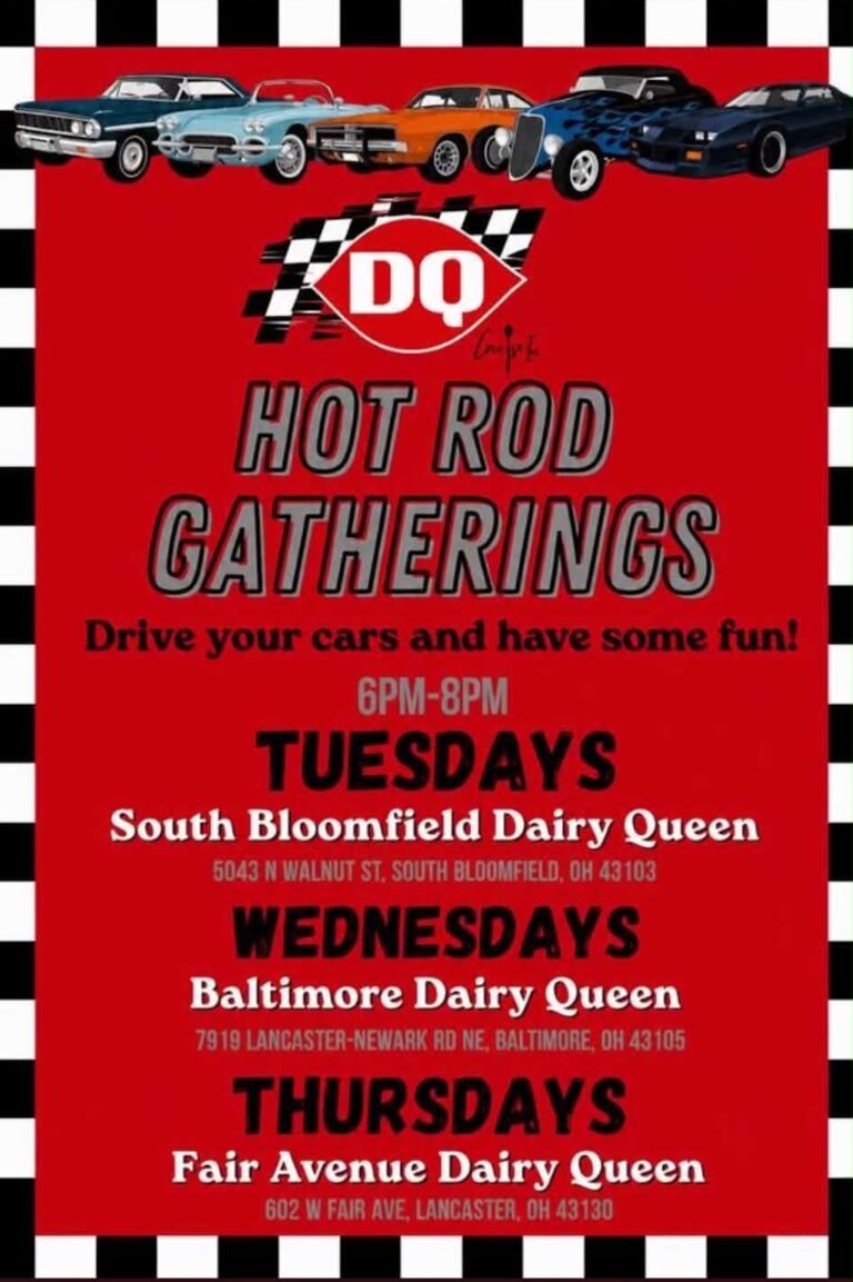 Flyer for Hot Rod Gatherings – Baltimore Dairy Queen