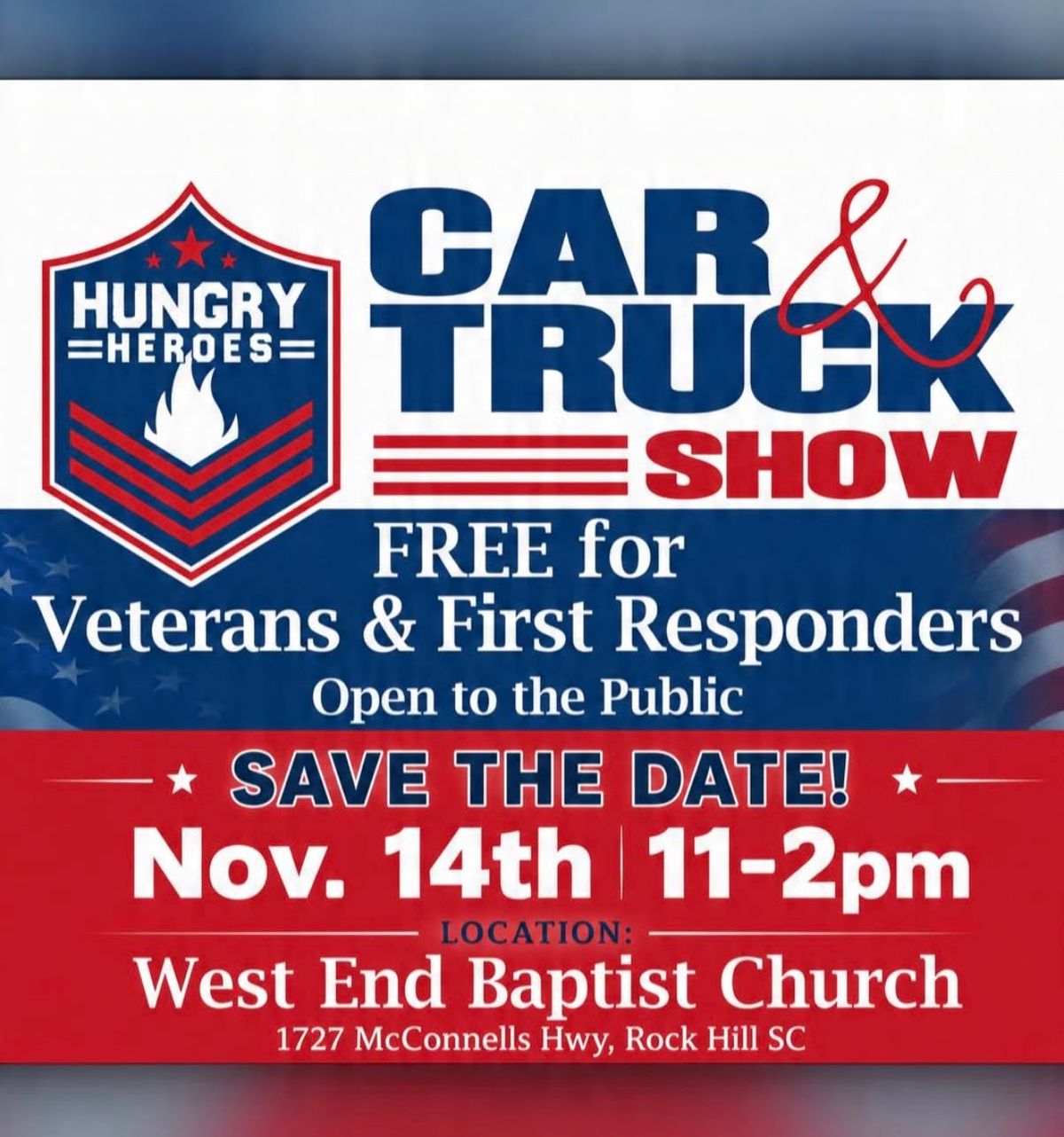 Hungry Heroes Car & Truck Show Graphic