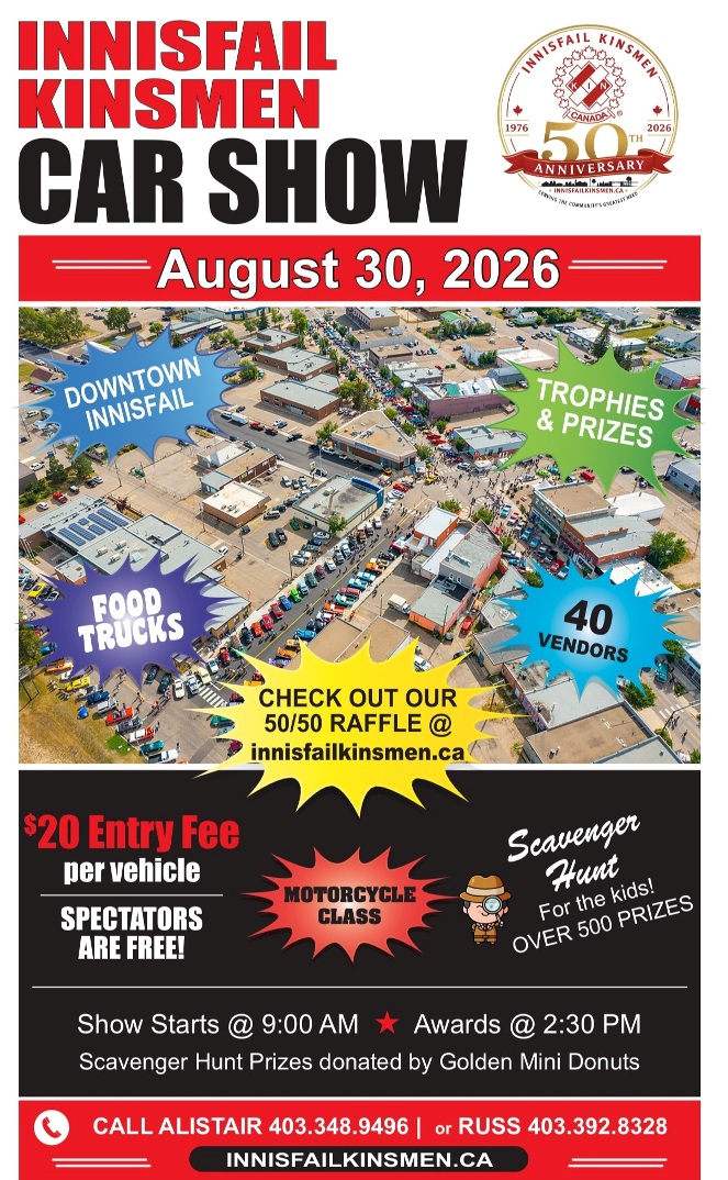 Flyer for Innisfail Kinsmen Car Show