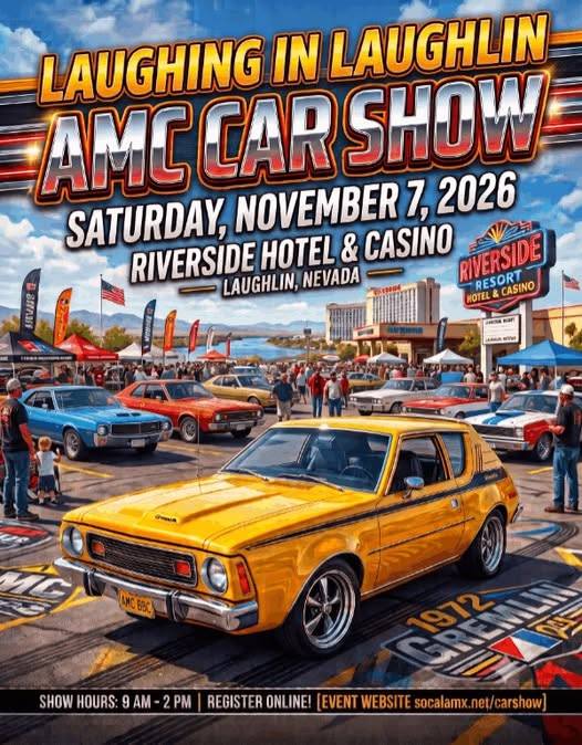 Flyer for Laughing in Laughlin AMC Car Show
