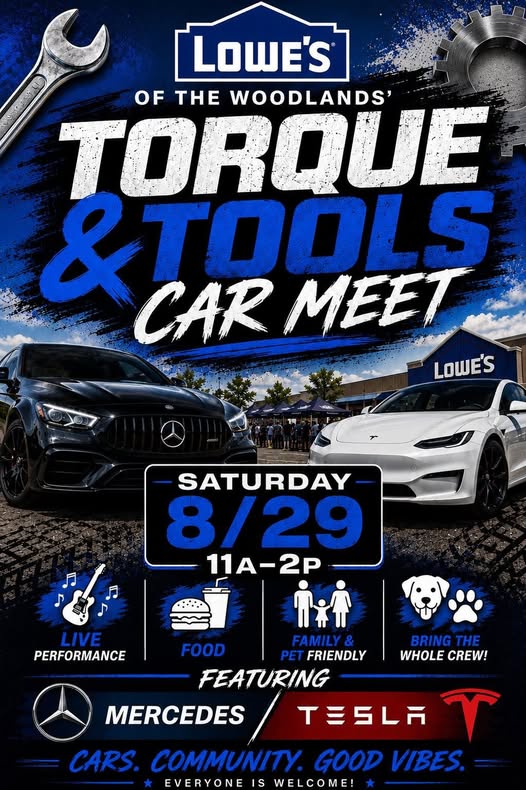 Flyer for Lowe’s of the Woodlands Torque & Tools Car Meet