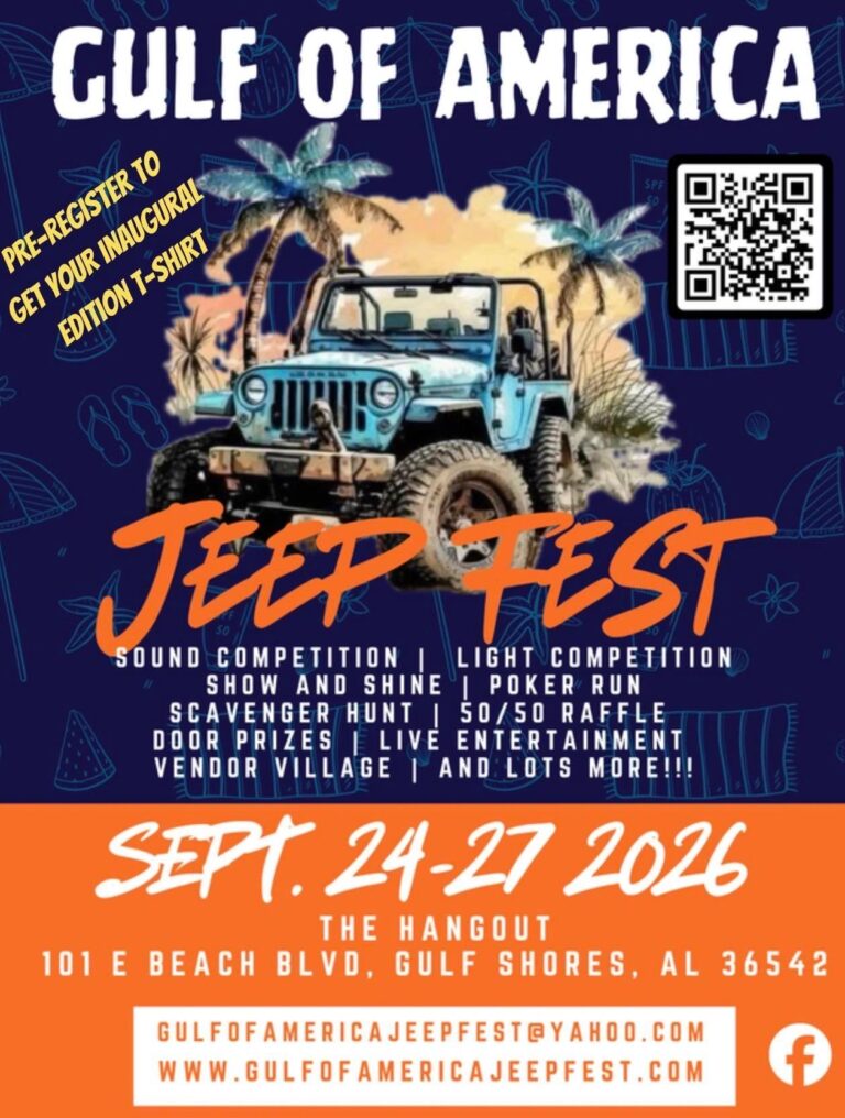 Flyer for Gulf of America Jeep Fest