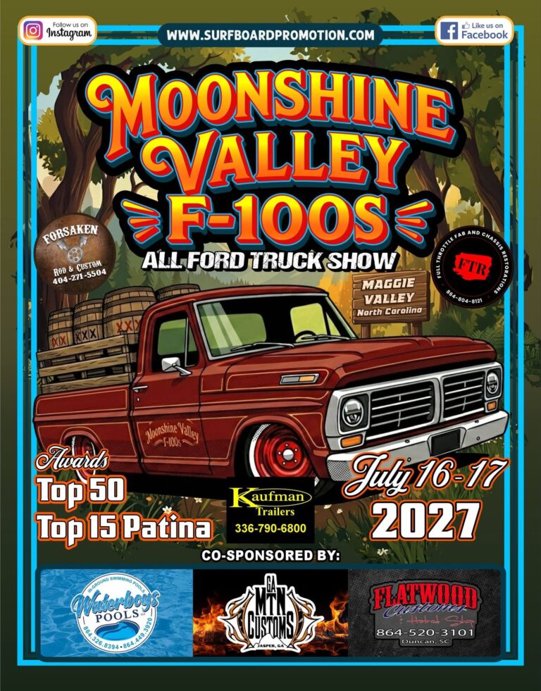 Flyer for Moonshine Valley F-100s All Ford Truck Show