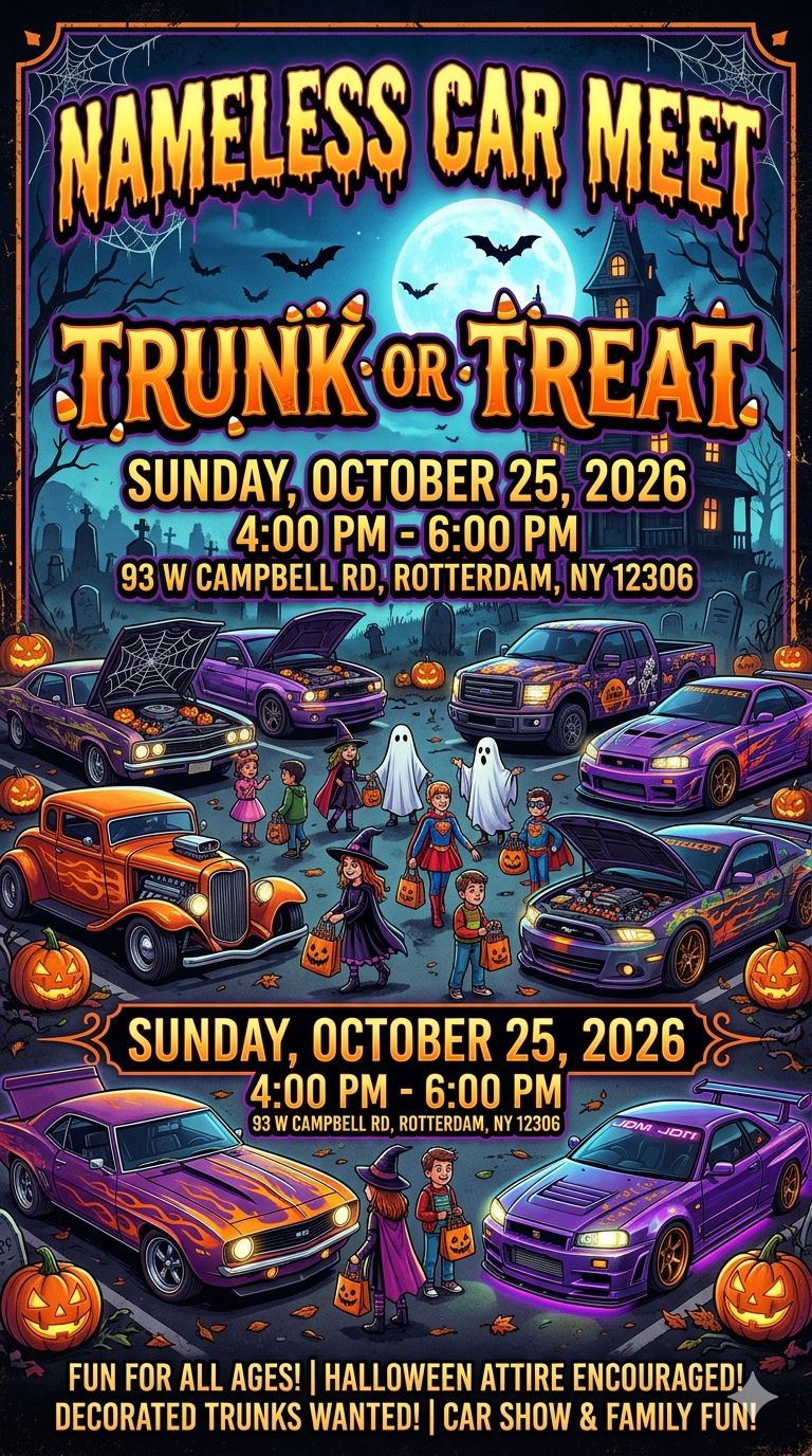 Flyer for Nameless Car Meet Trunk or Treat