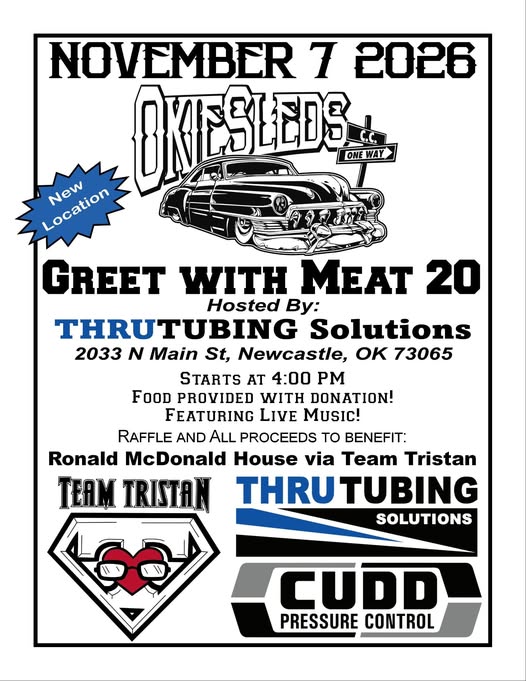 Flyer for OkieSleds Greet with Meat 20