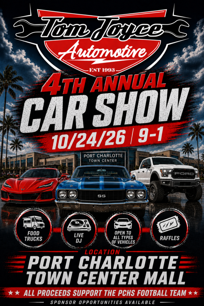 Flyer for Tom Joyce Automotive Car Show