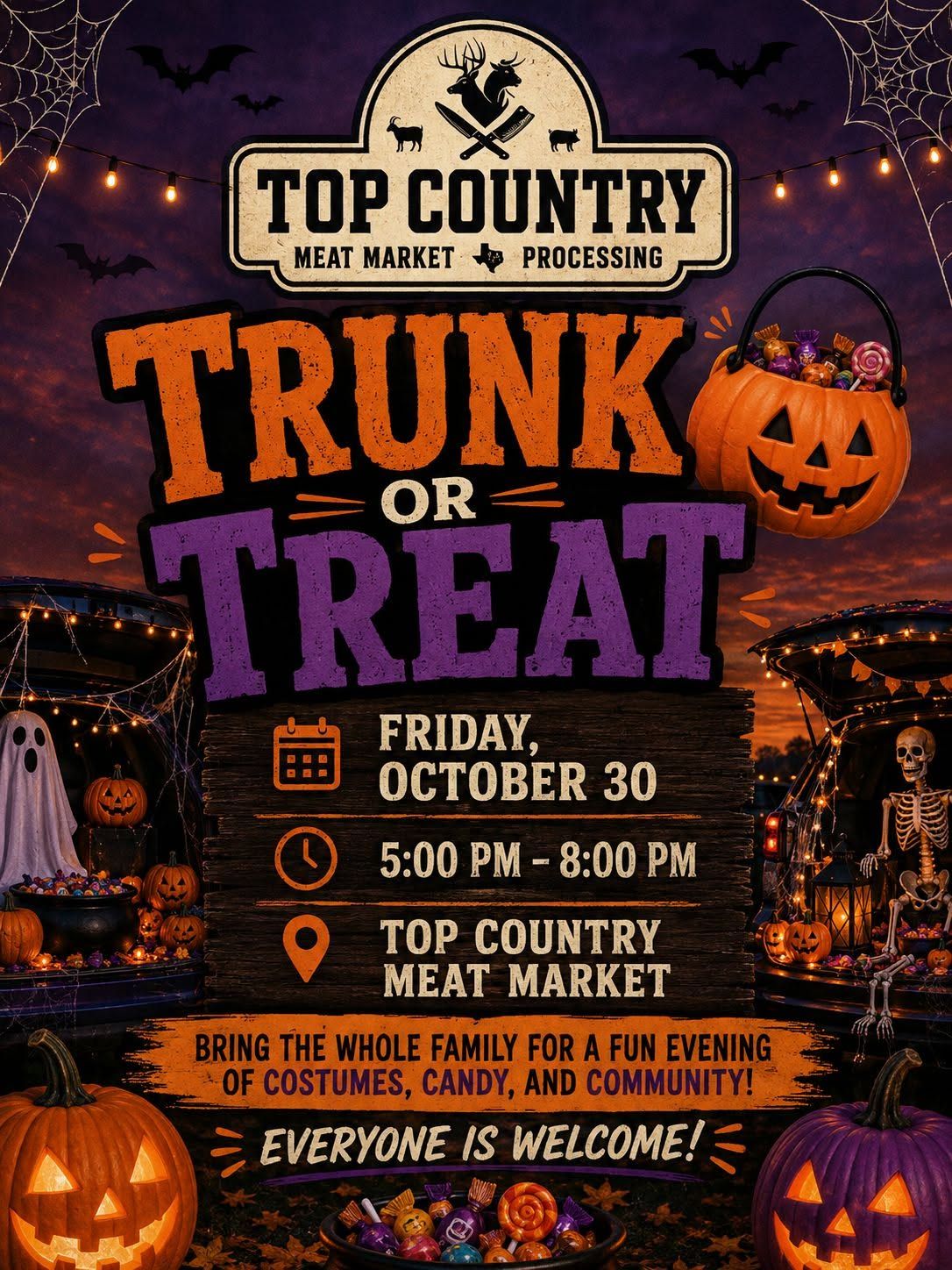 Top Country Meat Market Trunk or Treat Graphic