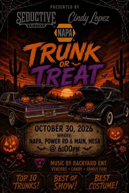 Flyer for Trunk or Treat presented by Seductive CC and Cindy Lopez