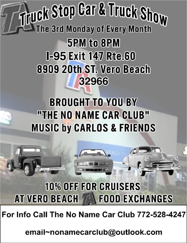 Flyer for No Name Car Club Truck Stop Car & Truck Show