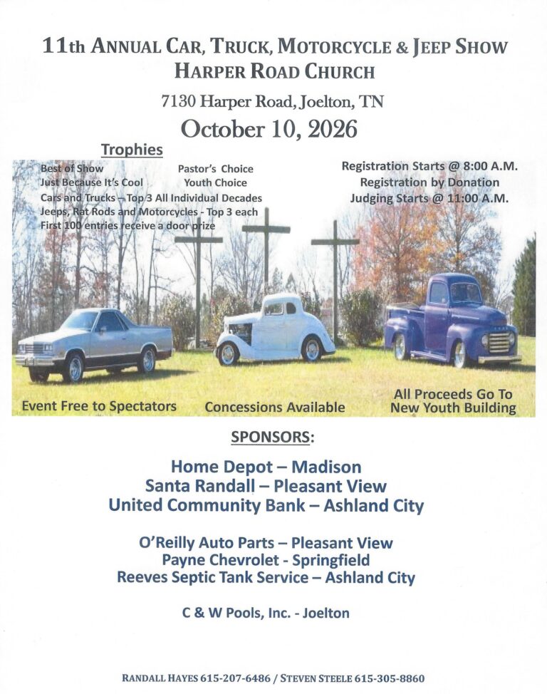 Flyer for 11th Annual Car, Truck, Motorcycle & Jeep Show