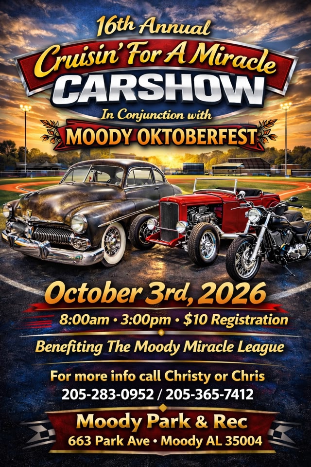 Flyer for 16th Annual Cruisin’ For A Miracle Car Show