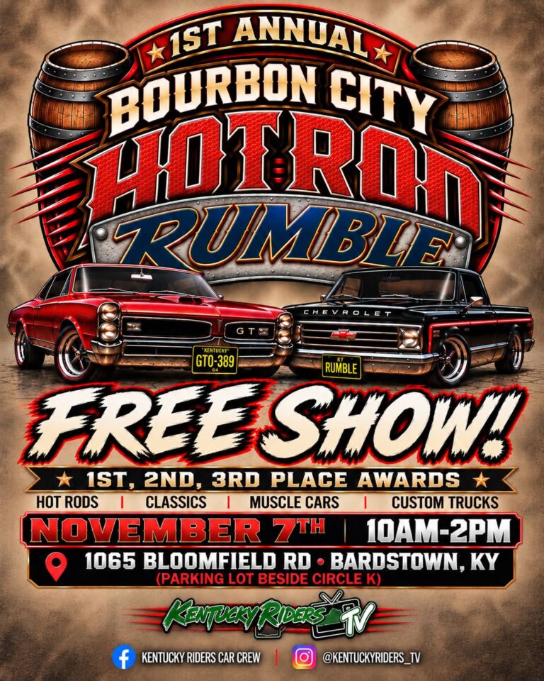 Flyer for 1st Annual Bourbon City Hot Rod Rumble