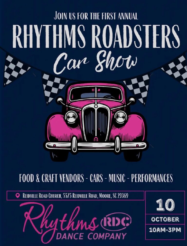 Flyer for 1st Annual Rhythms Roadsters Car Show