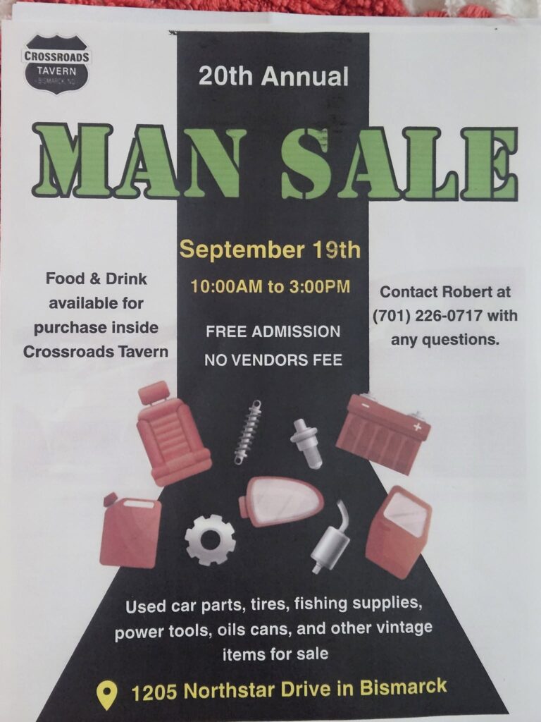 Flyer for 20th Annual Man Sale