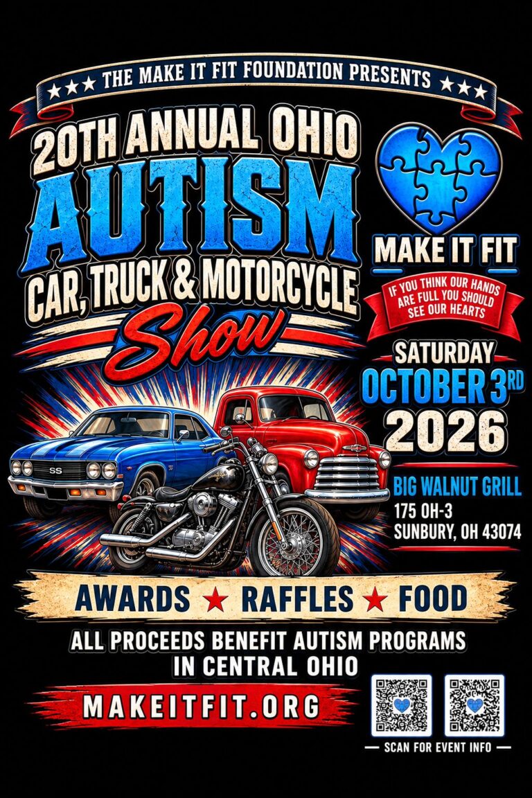 Flyer for 20th Annual Ohio Autism Car, Truck & Motorcycle Show