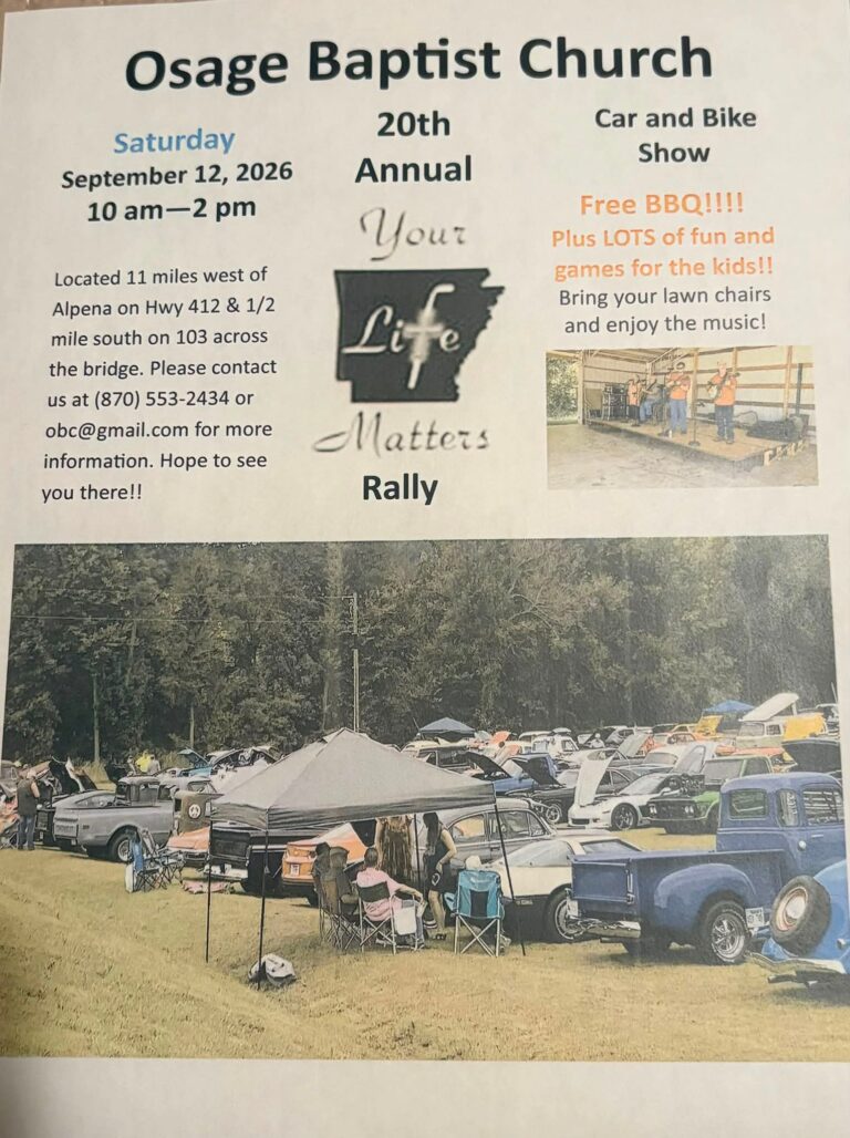 Flyer for 20th Annual Your Life Matters Rally Car and Bike Show