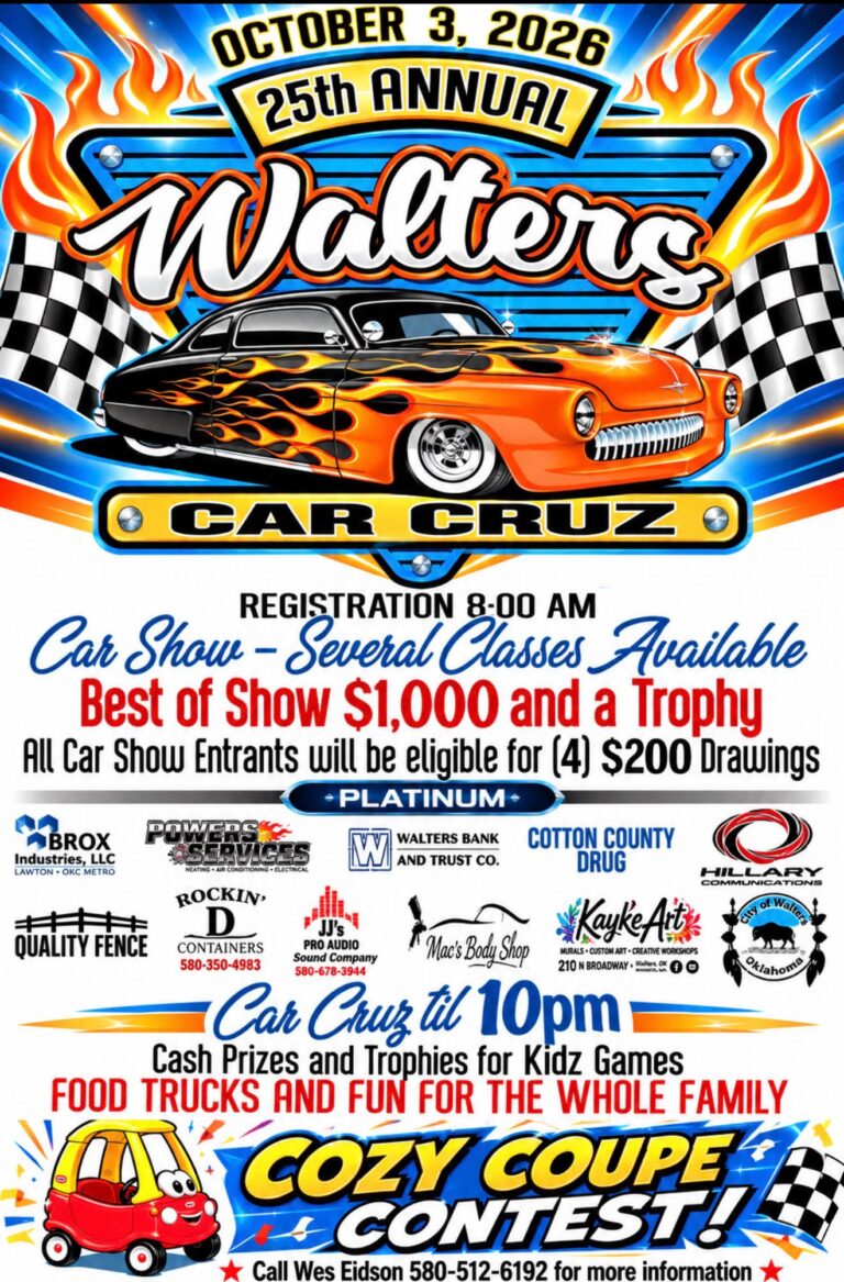 Flyer for 25th Annual Walters Car Cruz