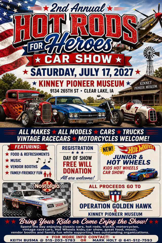 Flyer for 2nd Annual Hot Rods for Heroes Car Show