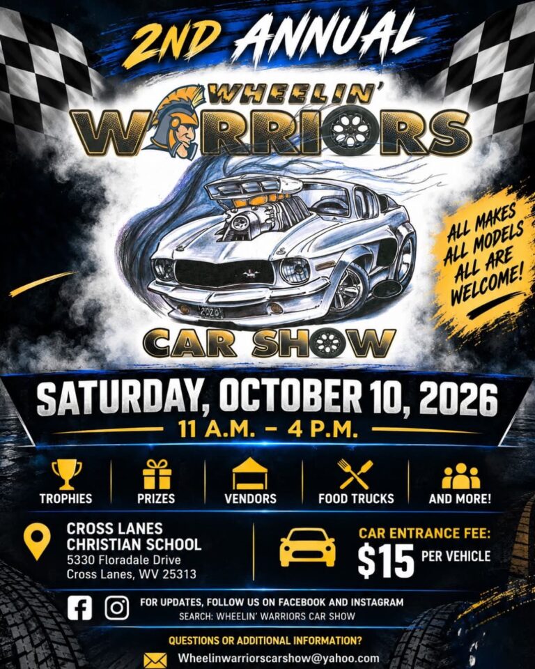 Flyer for 2nd Annual Wheelin’ Warriors Car Show