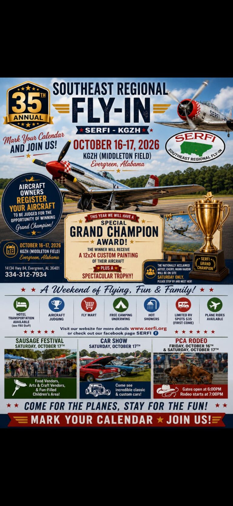 Flyer for 35th Annual Southeast Regional Fly-In (SERFI)