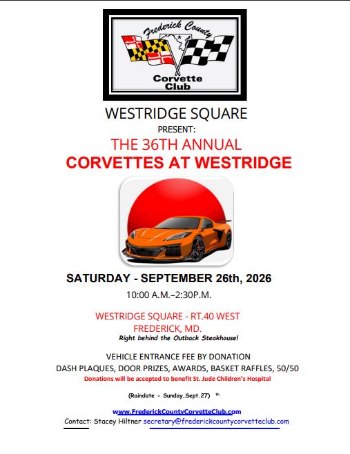 Flyer for 36th Annual Westridge Car Show