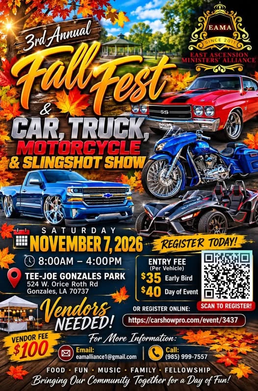 3rd Annual Fall Fest & Car, Truck, Motorcycle & Slingshot Show Graphic