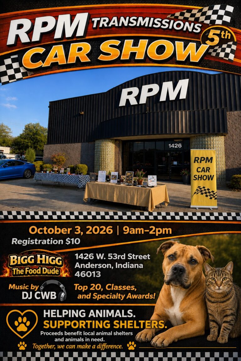 Flyer for 5th Annual RPM Transmissions Car Show