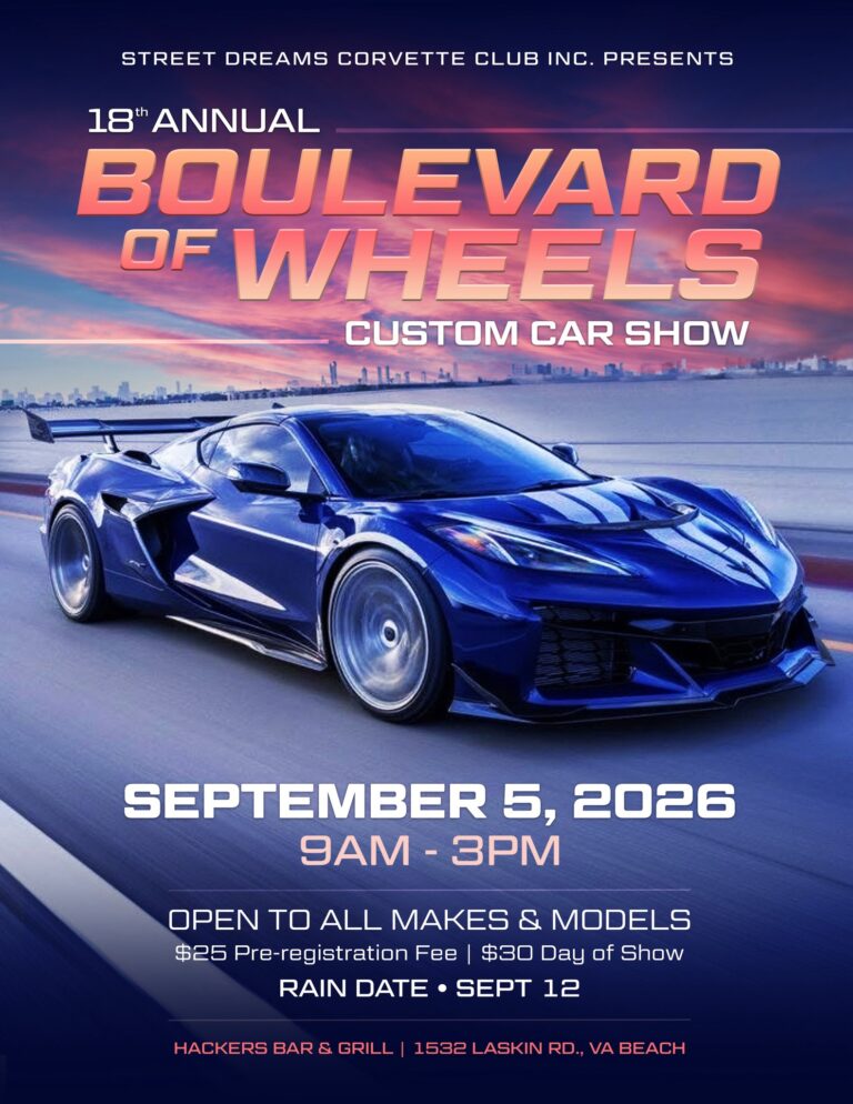 Flyer for 18th Annual Boulevard of Wheels Custom Car Show