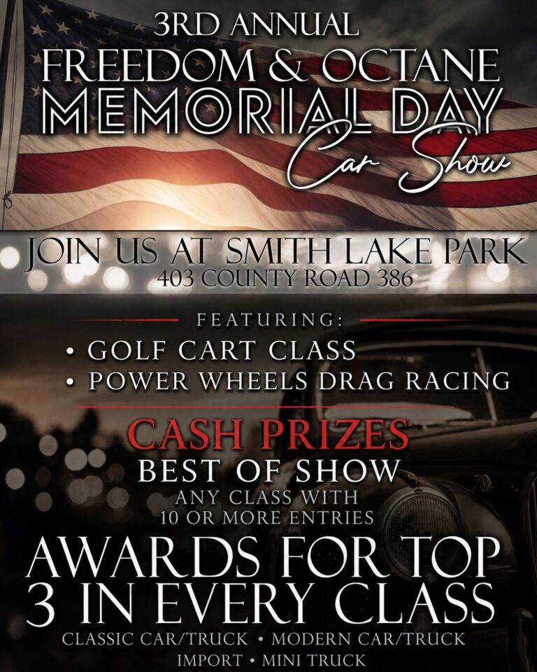 Flyer for 3rd Annual Freedom & Octane Memorial Day Car Show