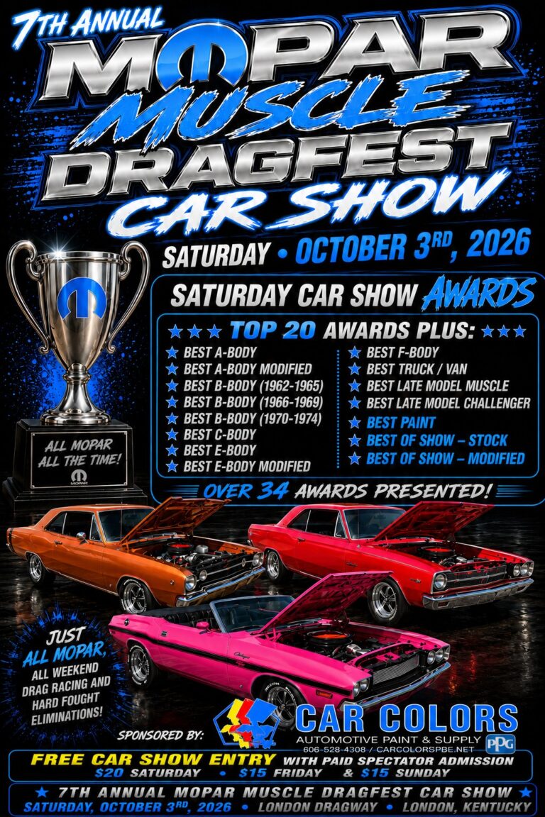 Flyer for 7th Annual Mopar Muscle Dragfest Car Show
