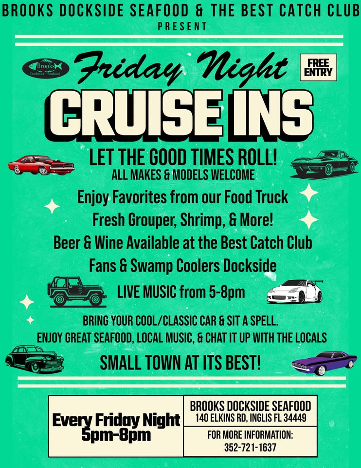 Flyer for Friday Night Car Cruise In