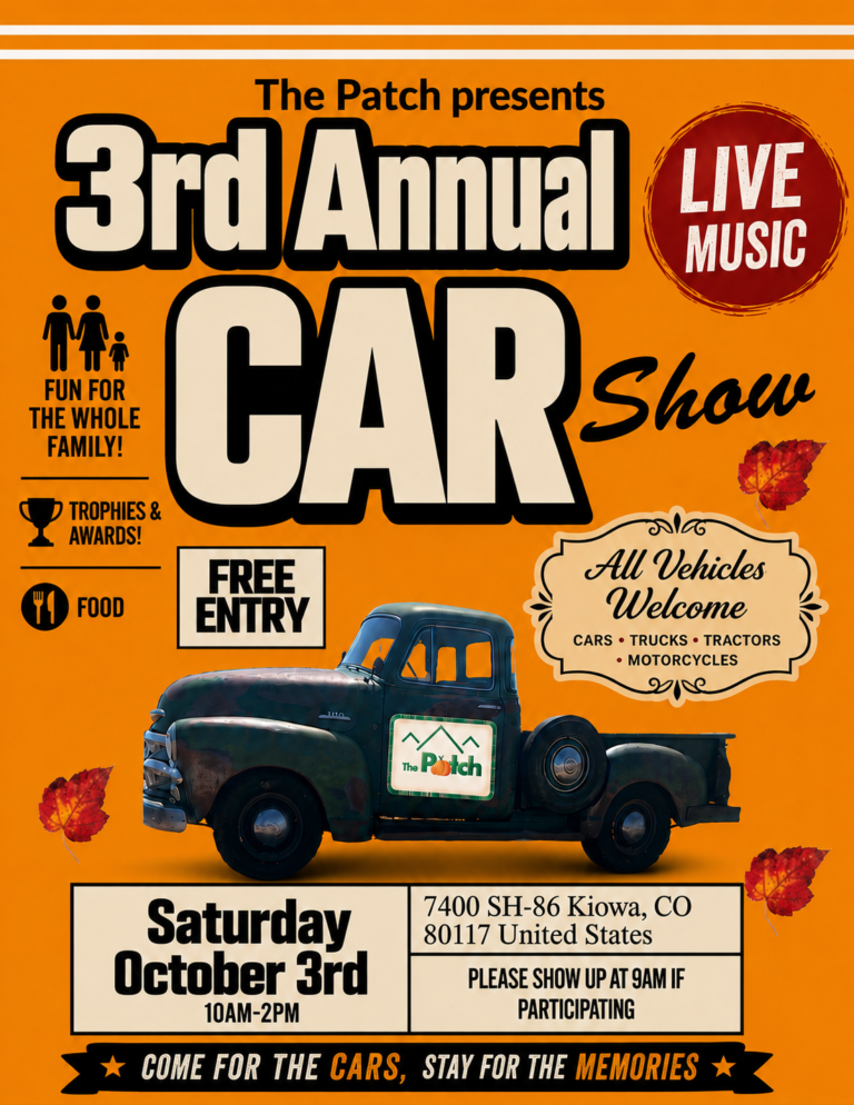 Flyer for The 3rd Annual Patch Car Show