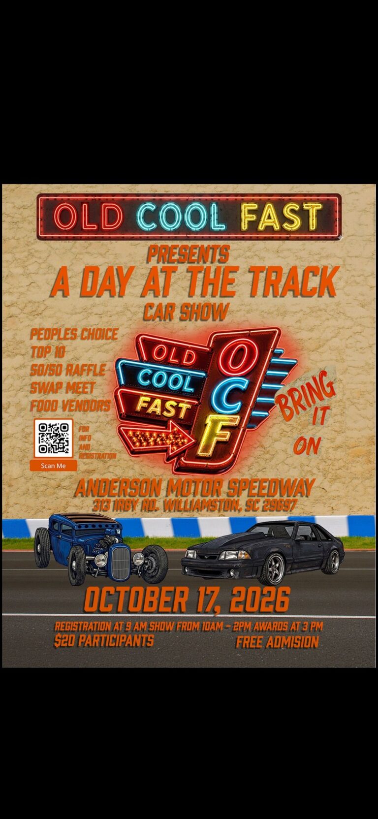 Flyer for A Day at the Track Car Show