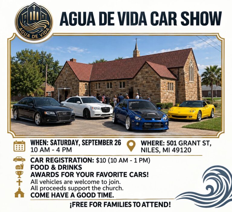 Flyer for Agua de Vida Car Show